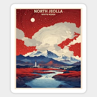 North Jeolla South Korea Starry Night Travel Tourism Retro Vintage Magnet